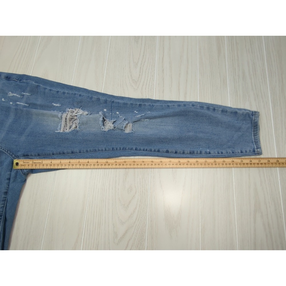 Judy Blue Lace Patch Skinny Jeans 18W destroyed mid rise - Picture 6 of 16